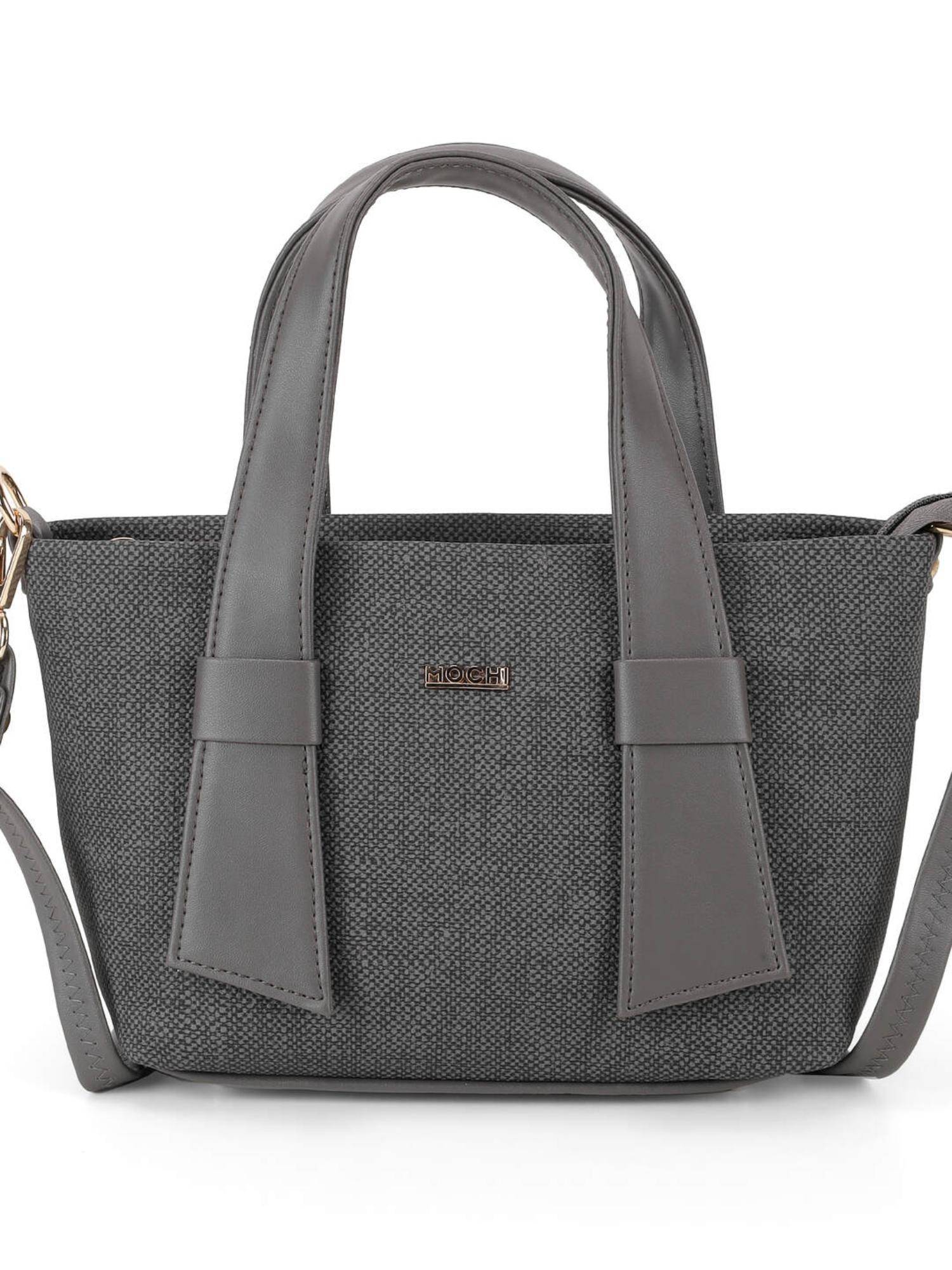 Mochi Women'S Gray Handbag with Detachable Strap