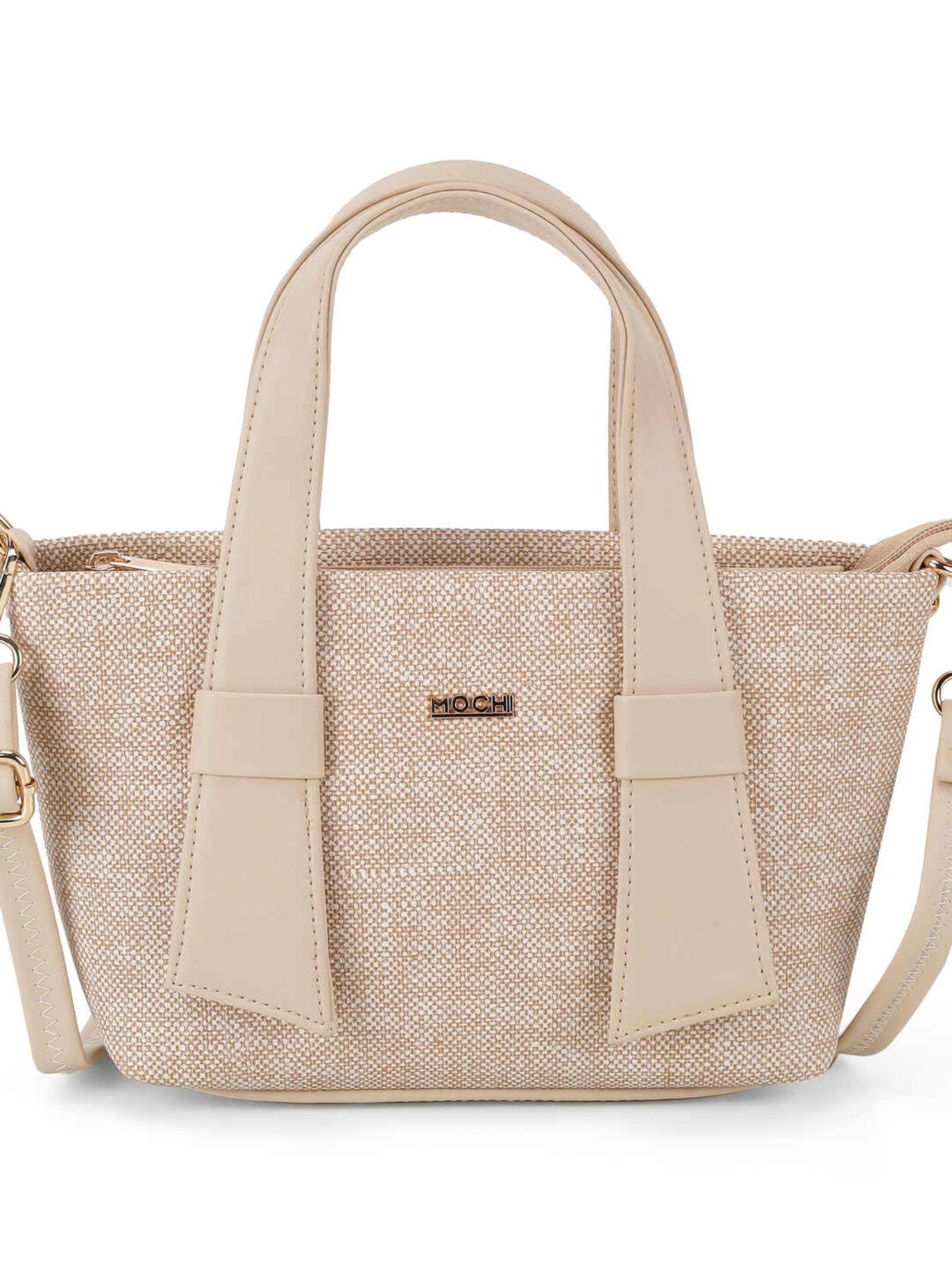 Mochi Women'S Beige Handbag with Detachable Strap