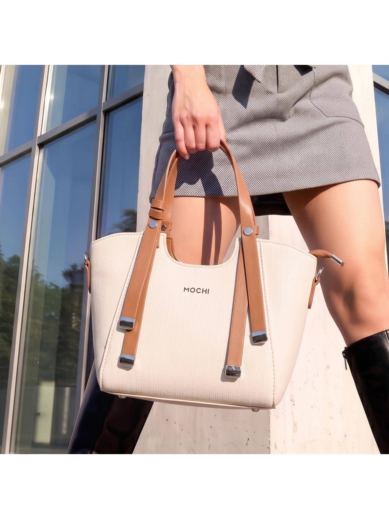 Mochi White Women's Handbag with Detachable Strap