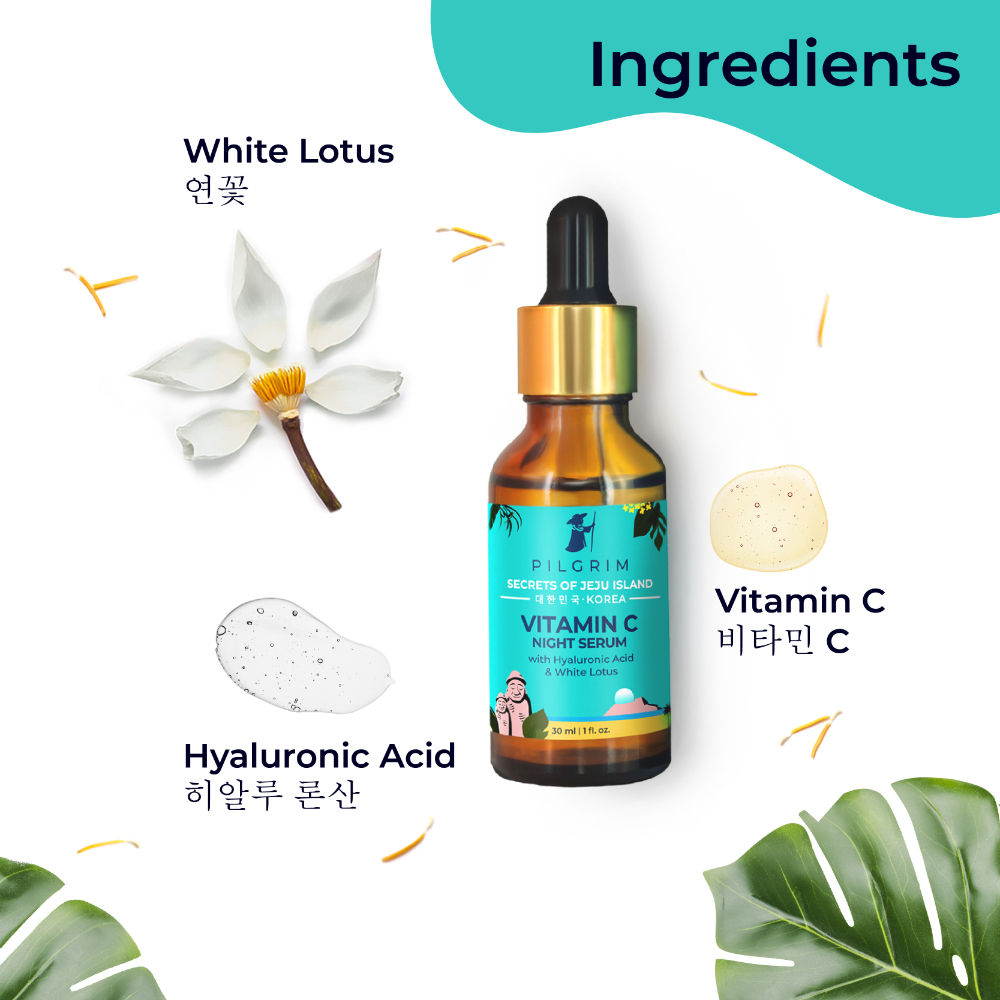 Pilgrim Vitamin C Night Serum with Hyaluronic Acid & White Lotus Buy