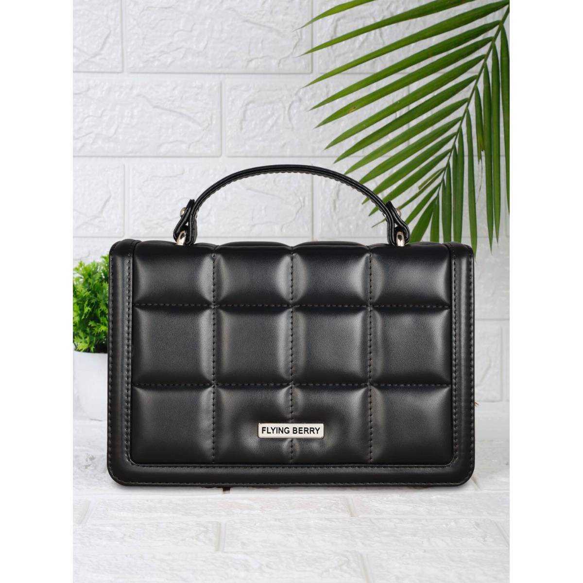 FLYING BERRY Womens Black Sling Bag