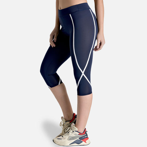 Buy Makclan Curvy Capri Sports Legging Blue Online