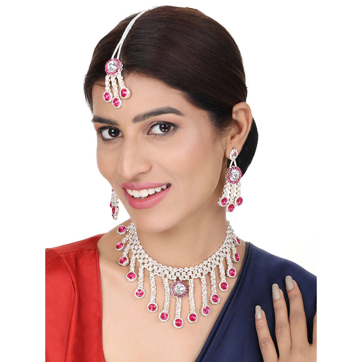 Anika's Creations Brass Pink Jewelry Set - Timeless Elegance In Blushing Pink