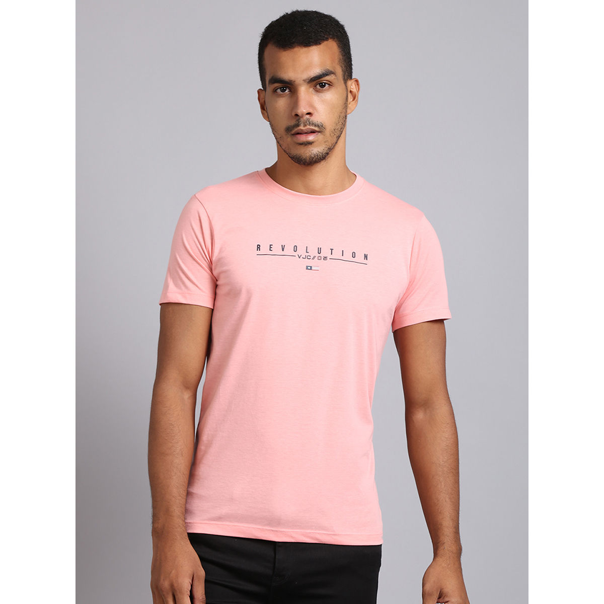 VENITIAN Men Printed Round Neck Cotton 