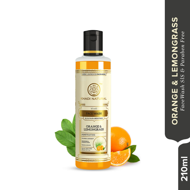 Khadi Natural Orange & Lemongrass Herbal Face Wash SLS & Paraben Free