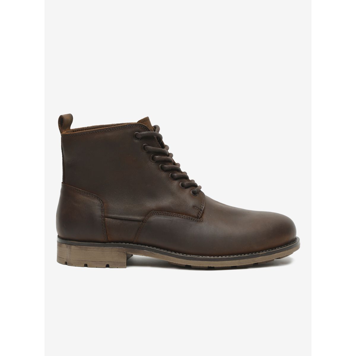 Buy Teakwood Men Brown Solid Mid Top Lace up Boots Online