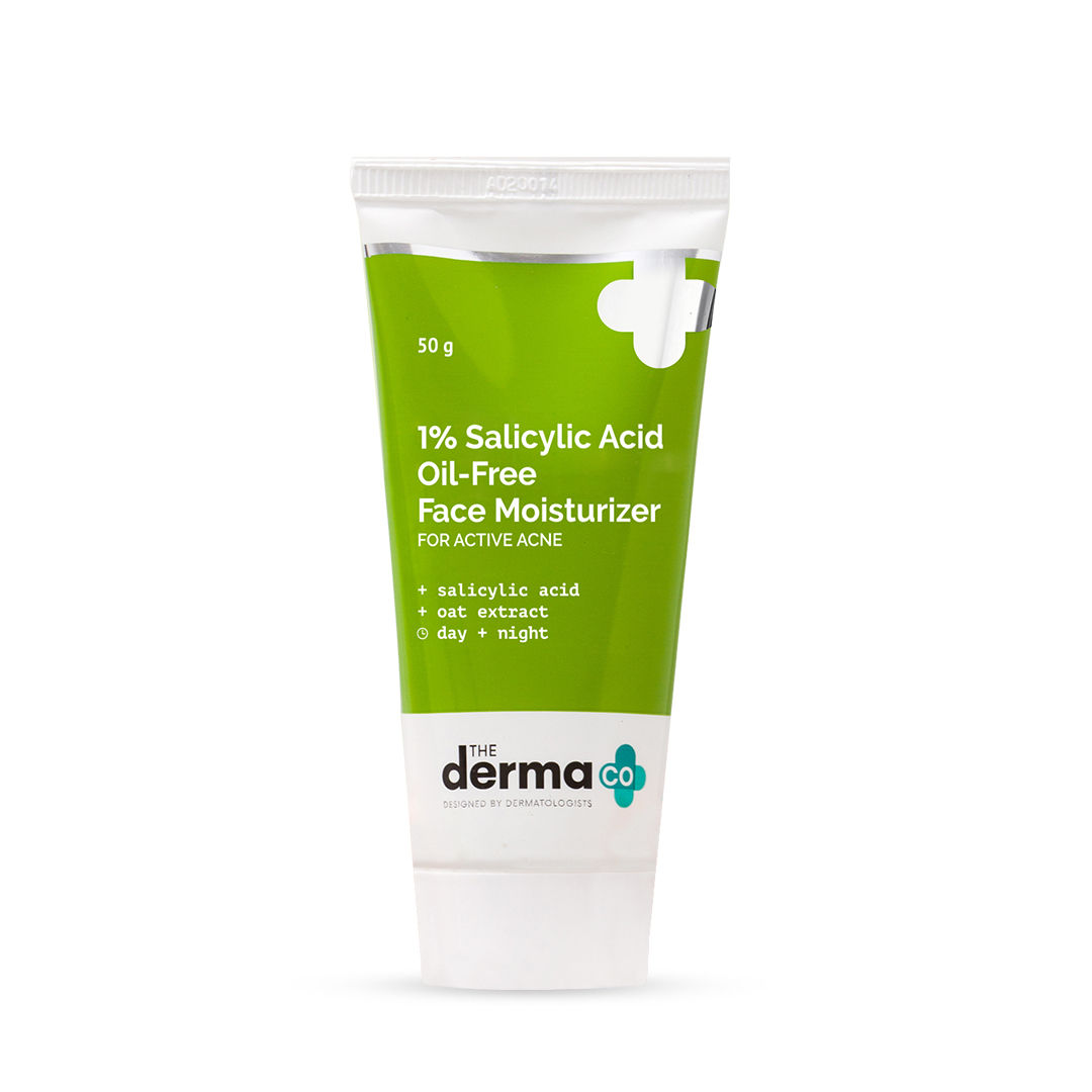 The Derma Co 1% Salicylic Acid Oil-free Moisturizer For Face With Oat Extract For Active Acne