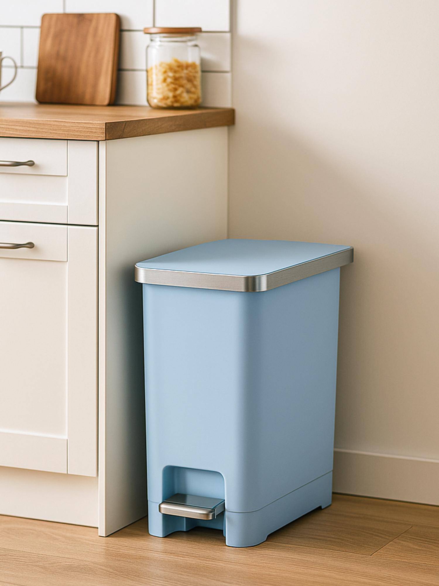 OBSESSIONS Eko Plastic Step Bin With Pedal 10L - Blue