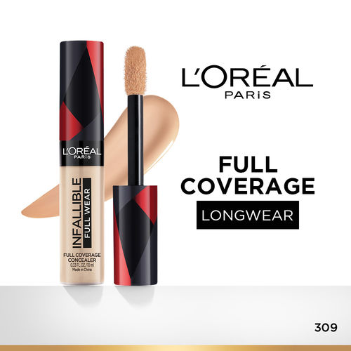 LOreal Paris Infallible Full Wear Concealer, Maximum Coverage, Sweat Proof & Heat Proof - Amber 312