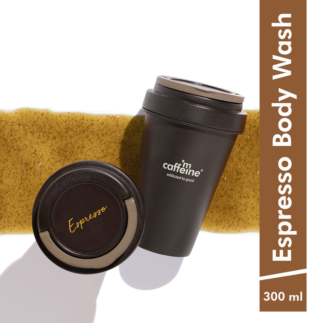 MCaffeine Exfoliating Espresso Body Wash - Soap Free Coffee Shower Gel with Coffee Scrub & AHA