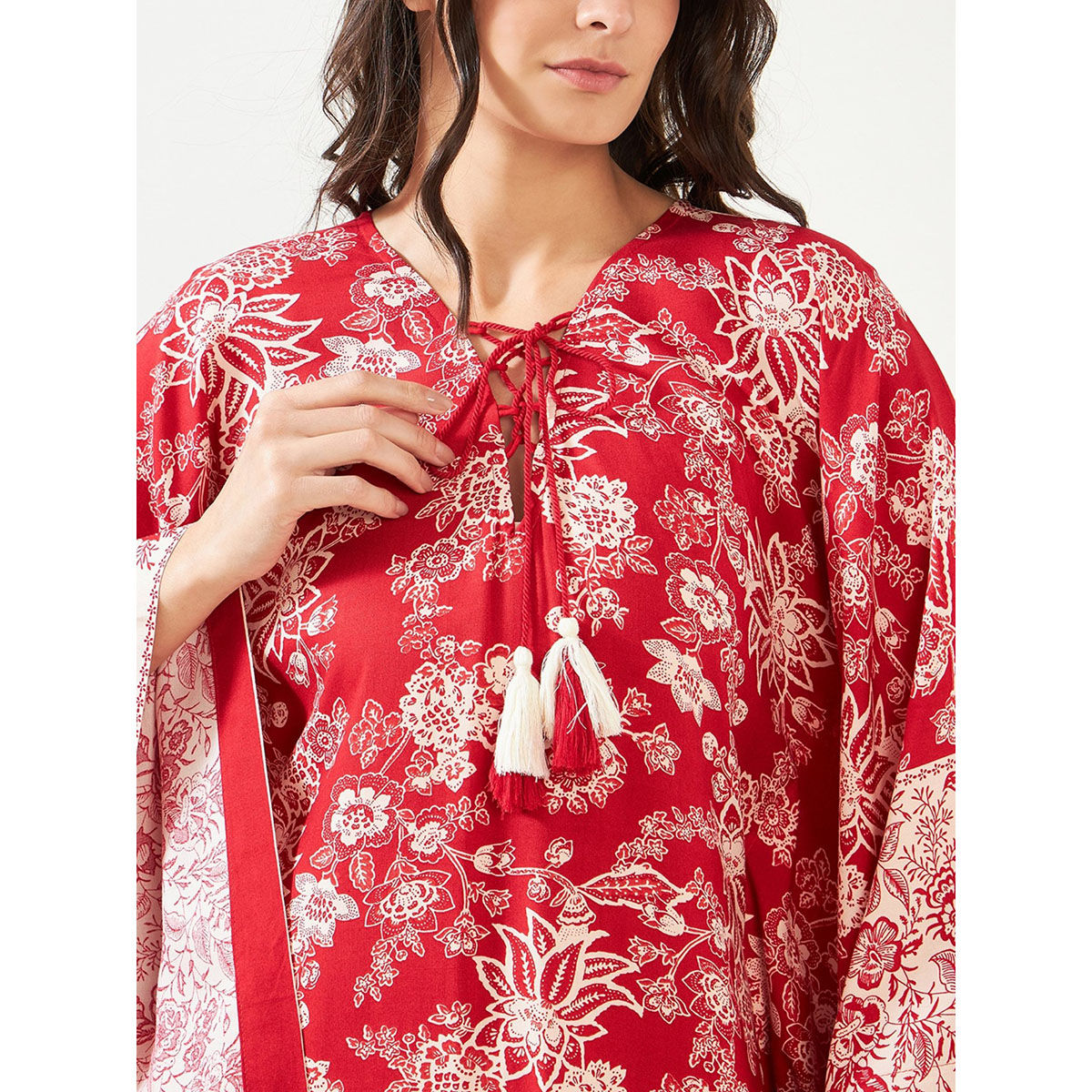 Red Rayon Kaftan - Elf