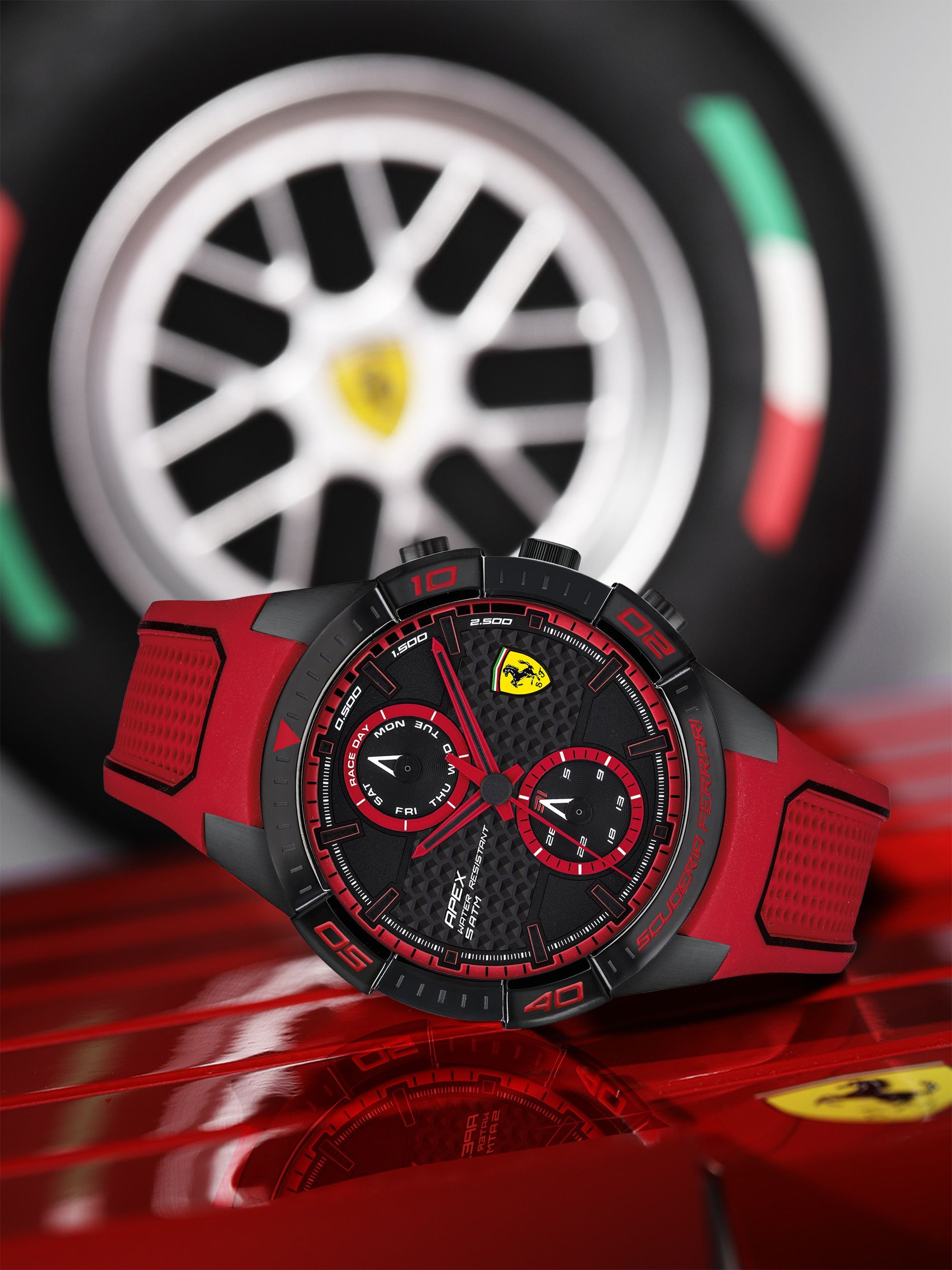 Scuderia Ferrari APEX Analog Multifunction Black Round Dial Men's Watch ...