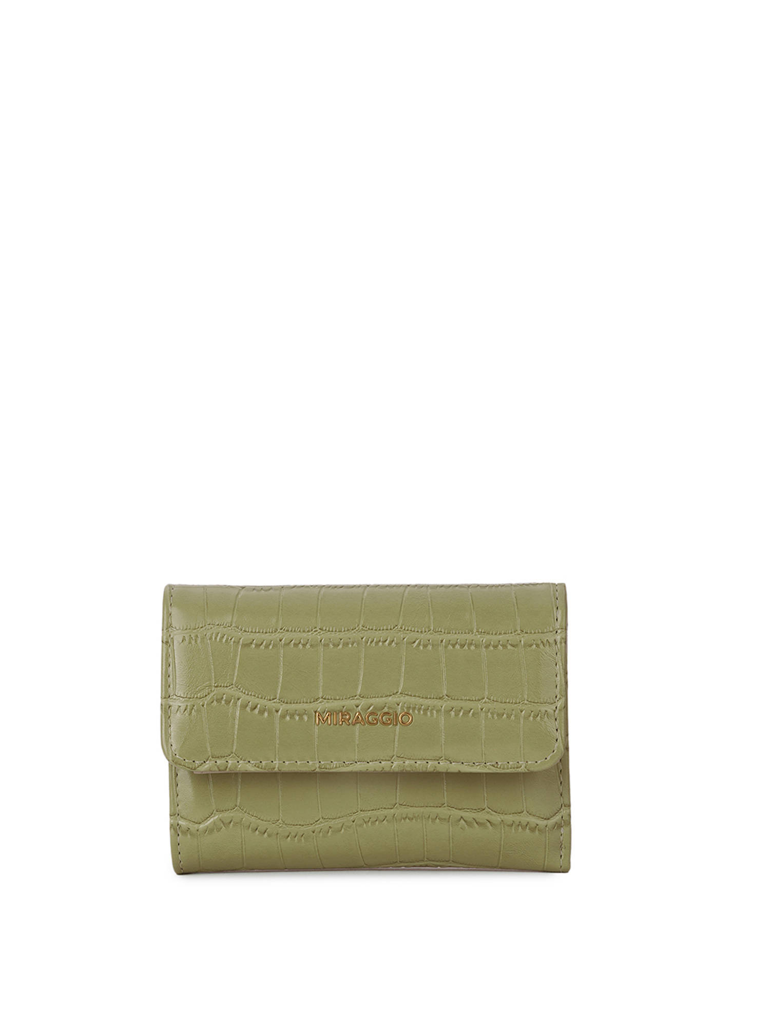 MIRAGGIO Green Textured Pu Wallet (Small)