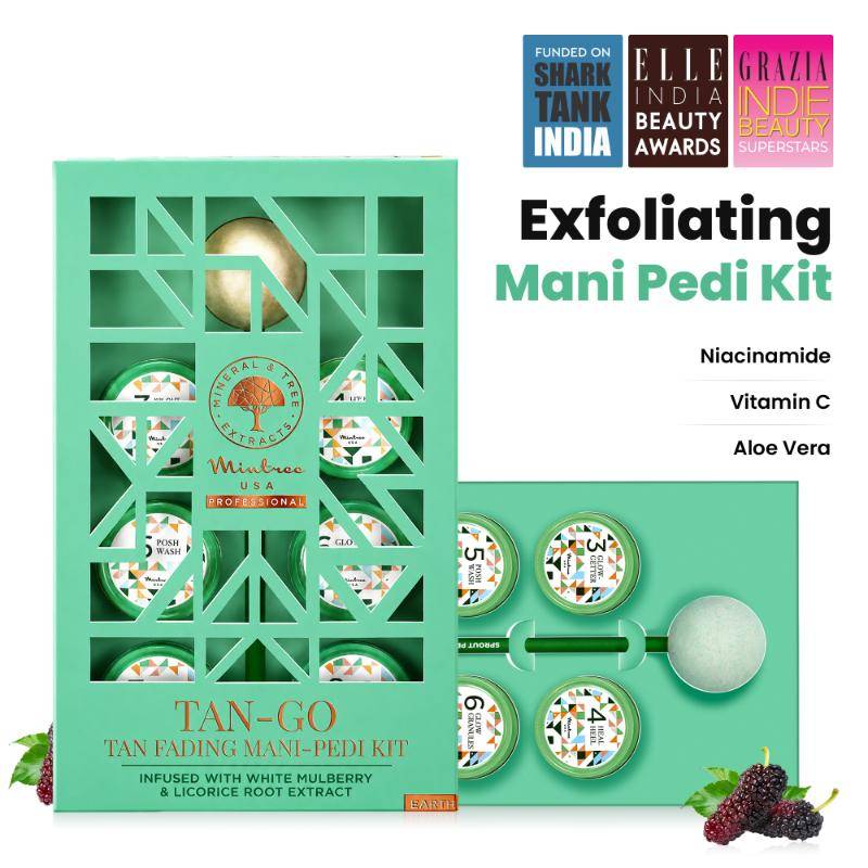 Mintree Detan 9 step Manicure-Pedicure Kit, repairs dry & cracked heels for soft-tan free skin