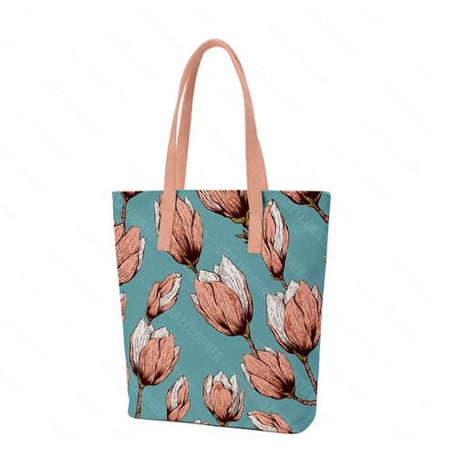 Crazy Corner Beach Flowers Printed Canvas Fatty Tote Bags