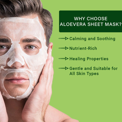 Buy ManCode Aloevera Facial Sheet Mask For Hydrating & Calming The Skin  With Korean Formula Online