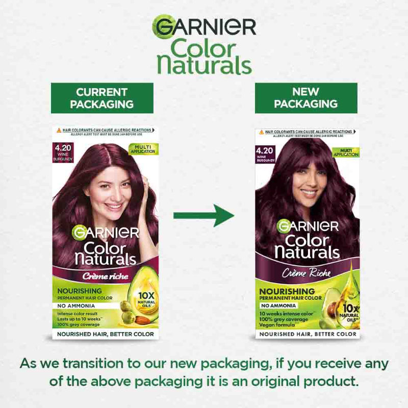 Garnier Color Naturals Creme Hair Color Big Pack, 3.16 Burgundy (70ml+60gm)  | eBay