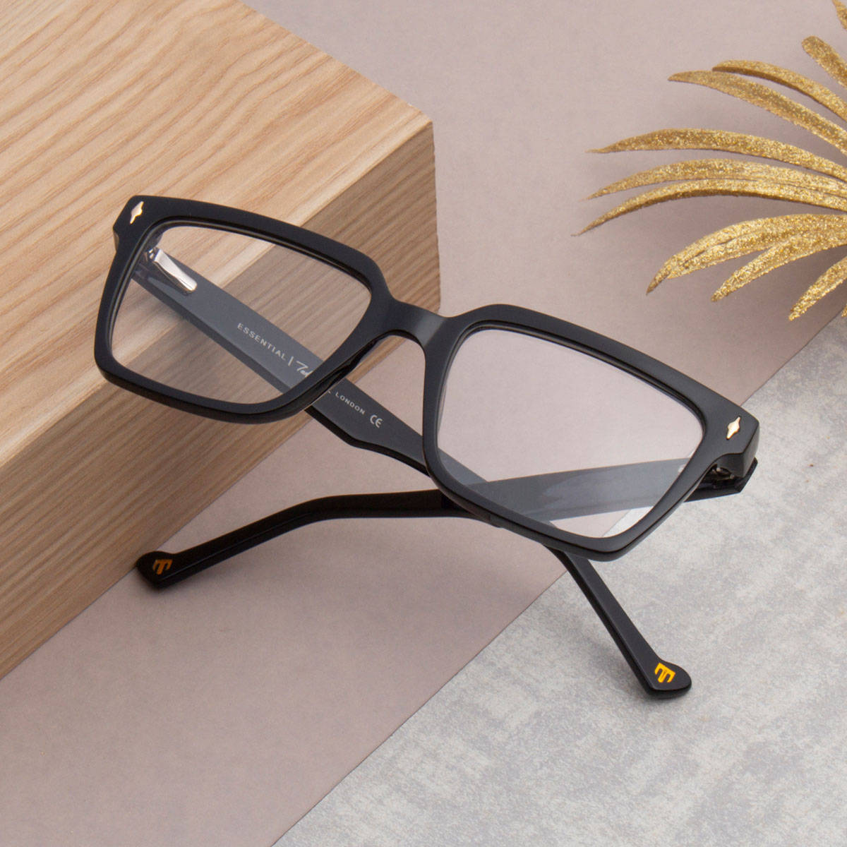 TED SMITH Unisex Black Square Premium Italian Frame