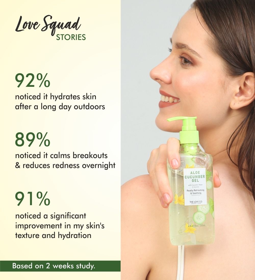 Buy The Love Co. Cucumber Aloe Vera Gel For Face Skin Pure Aloevera Gel For Sunburn Relief Online