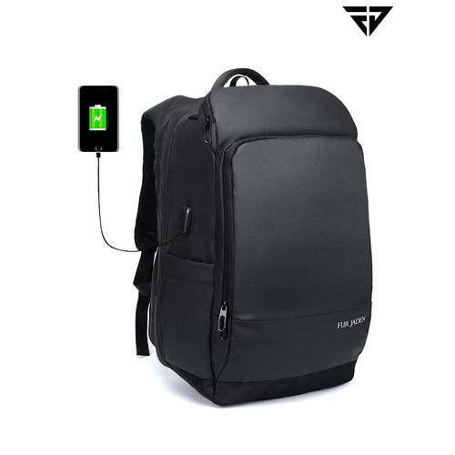 FUR JADEN 30L Black Laptop Backpack Bag with USB Charging Port and Anti  Theft Backside Pocket