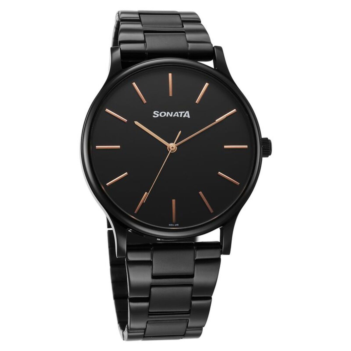 Sonata black watch for men new arrivals