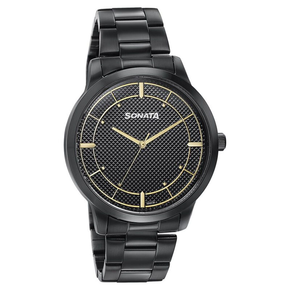 Buy Sonata Men 2.O Black Dial Stainless Steel Watch 77148NM01 M Online