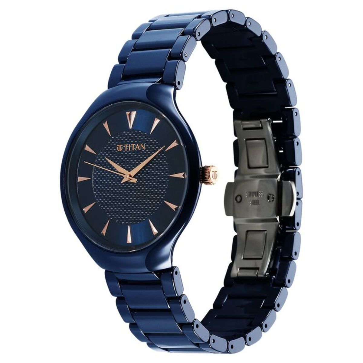 Buy Titan Men Regalia Ceramic 3 Blue Dial Ceramic Watch 90014KC04 M Online