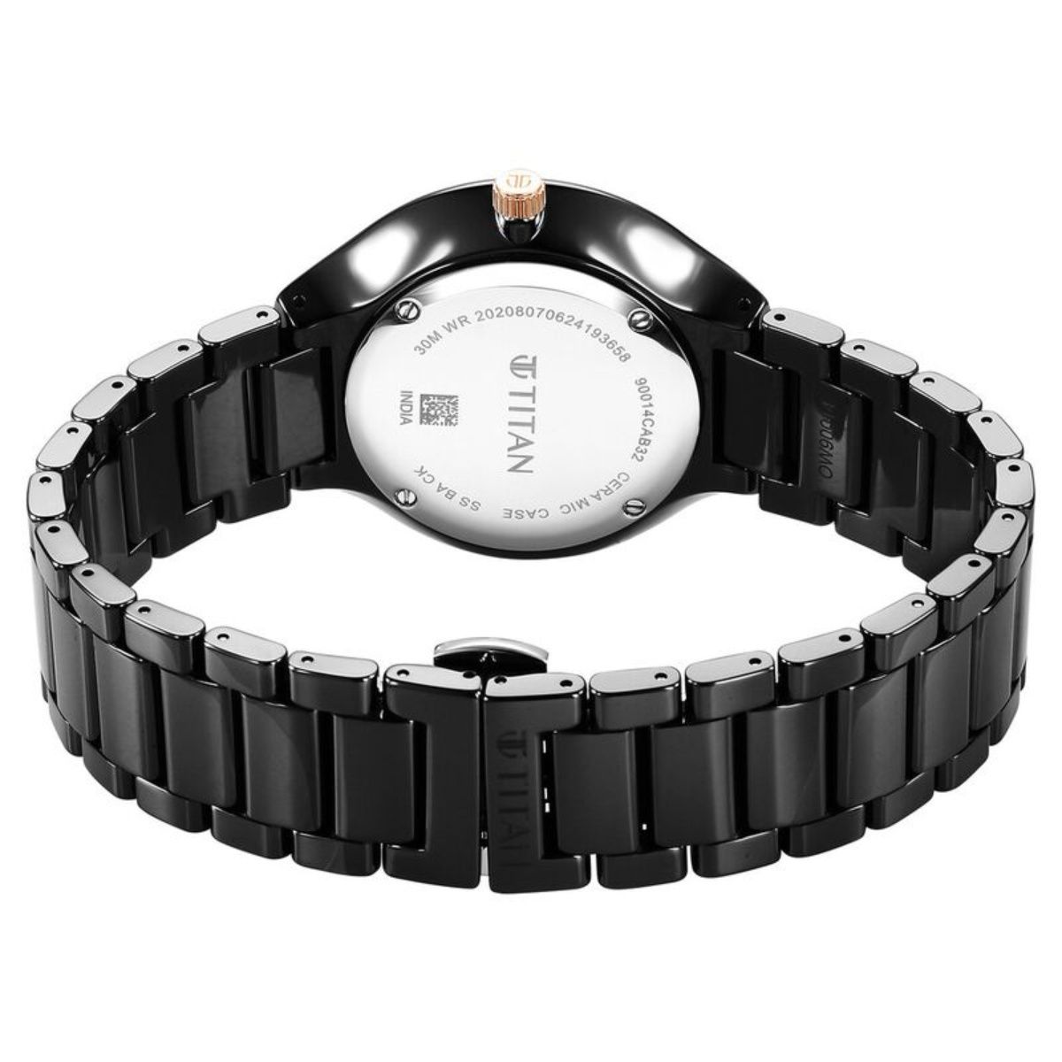 Buy Titan Men Regalia Ceramic 3 Black Dial Ceramic Watch 90014KC05 M Online