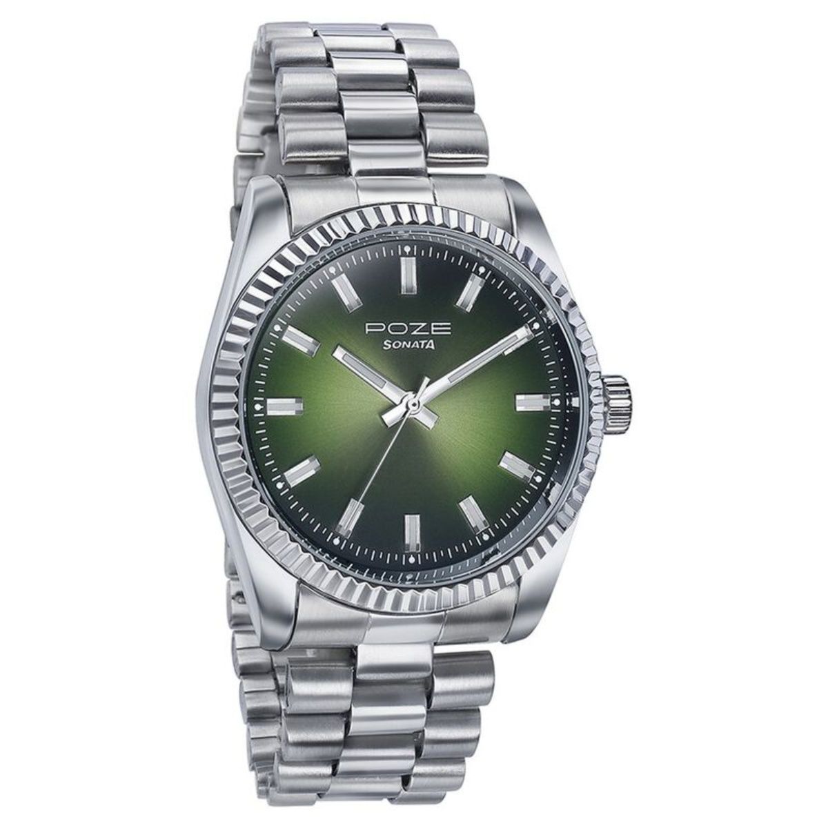 Buy Sonata Men Poze 3.0 Green Dial Alloy Watch SP70043SM02W M Online