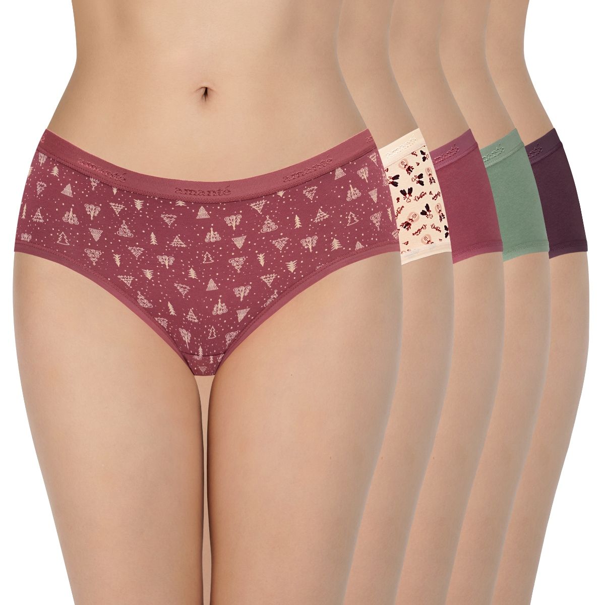 Amante Print Three Forth Coverage Low Rise Hipster Panties MultiColor