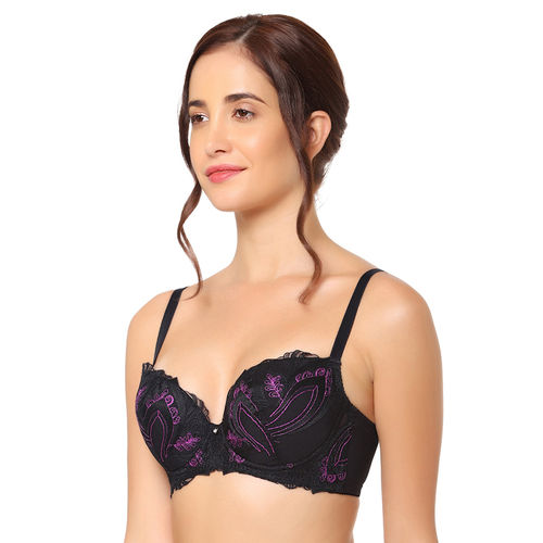 Wacoal Vogue Padded Wired 3/4Th Cup Lace Fashion Bra - Black (38A)