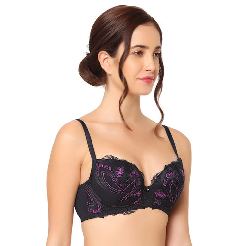 Wacoal Vogue Padded Wired 3/4Th Cup Lace Fashion Bra - Black (38A)