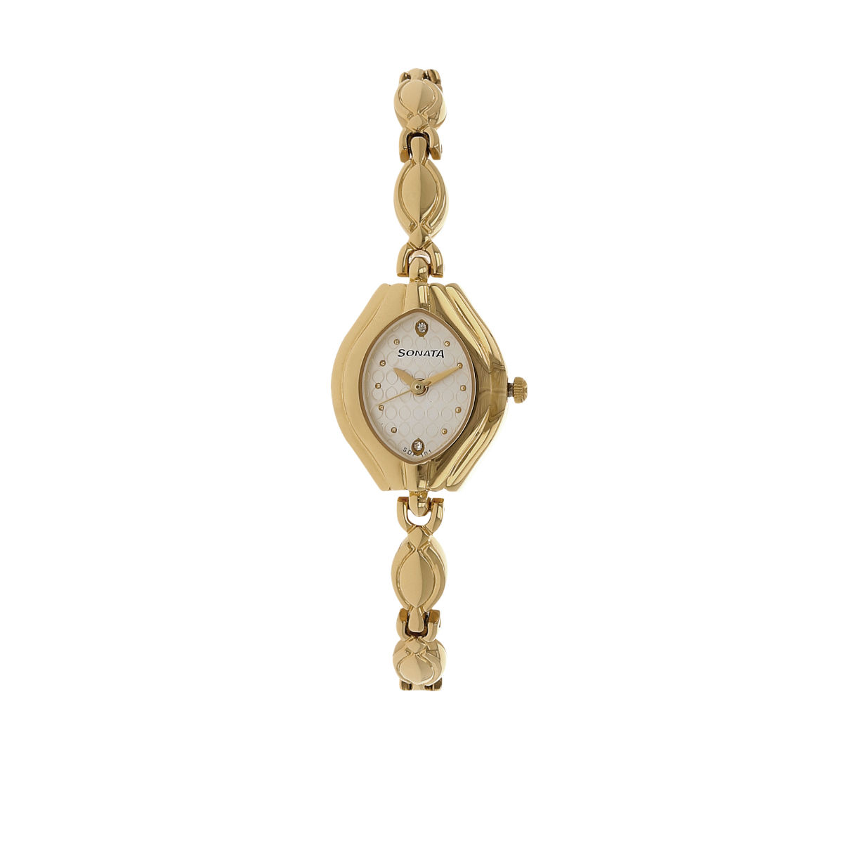 Buy Sonata Wedding Edition Silver Dial Golden Metal Strap Watch