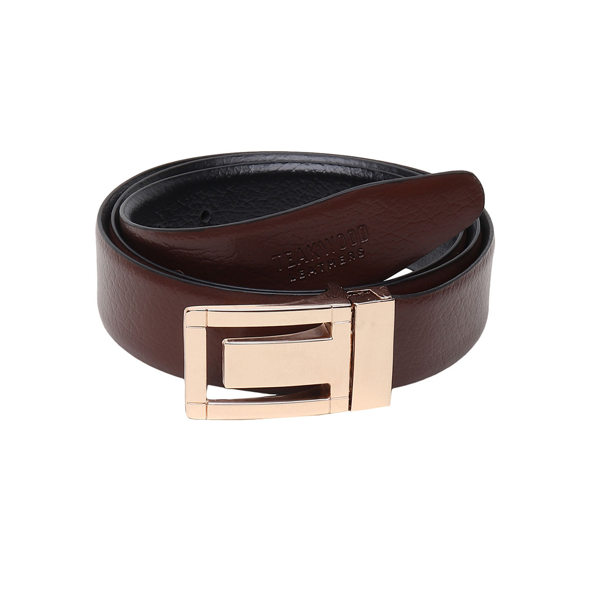 Teakwood Men Brown & Black Textured Leather Semi Formal Reversible Belt (36) (Brown) At Nykaa, Best Beauty Products Online