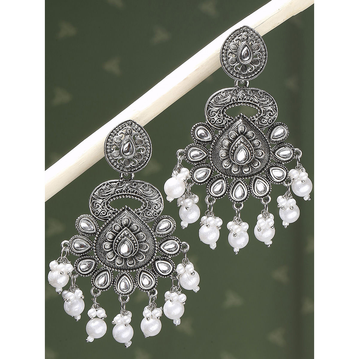 Oxidised silver earrings for women Stainless Steel Drops  Danglers Price  in India  Buy Oxidised silver earrings for women Stainless Steel Drops   Danglers online at Shopsyin