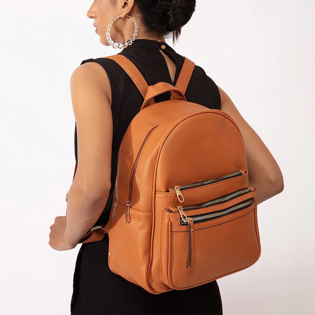 Buy Leather world Tan PU Leather Laptop Backpack Online at Best Prices in  India - JioMart.