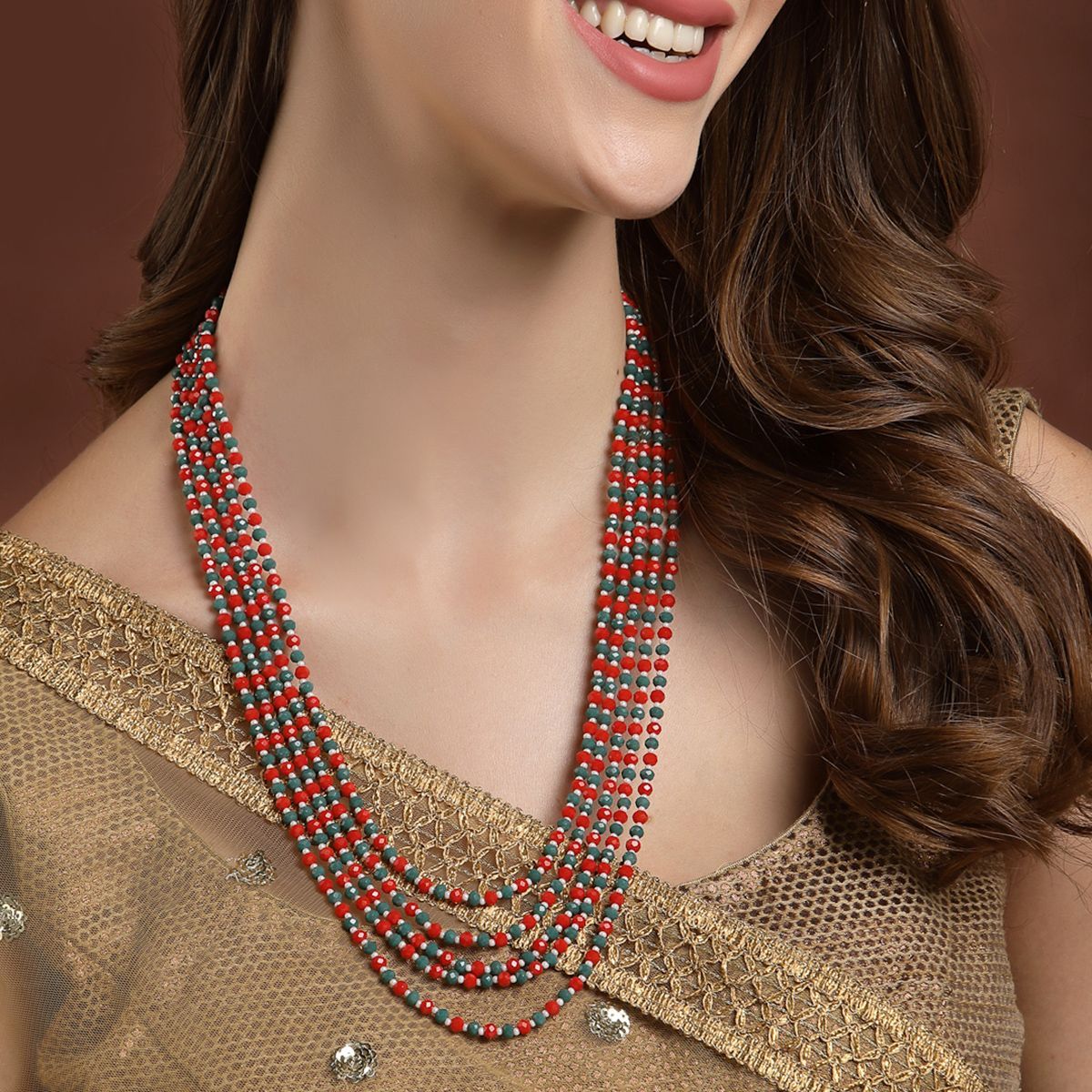 Buy online Red Beads Long Necklace from fashion jewellery for Women by  Studio B40 for ₹1350 at 10% off | 2024 Limeroad.com