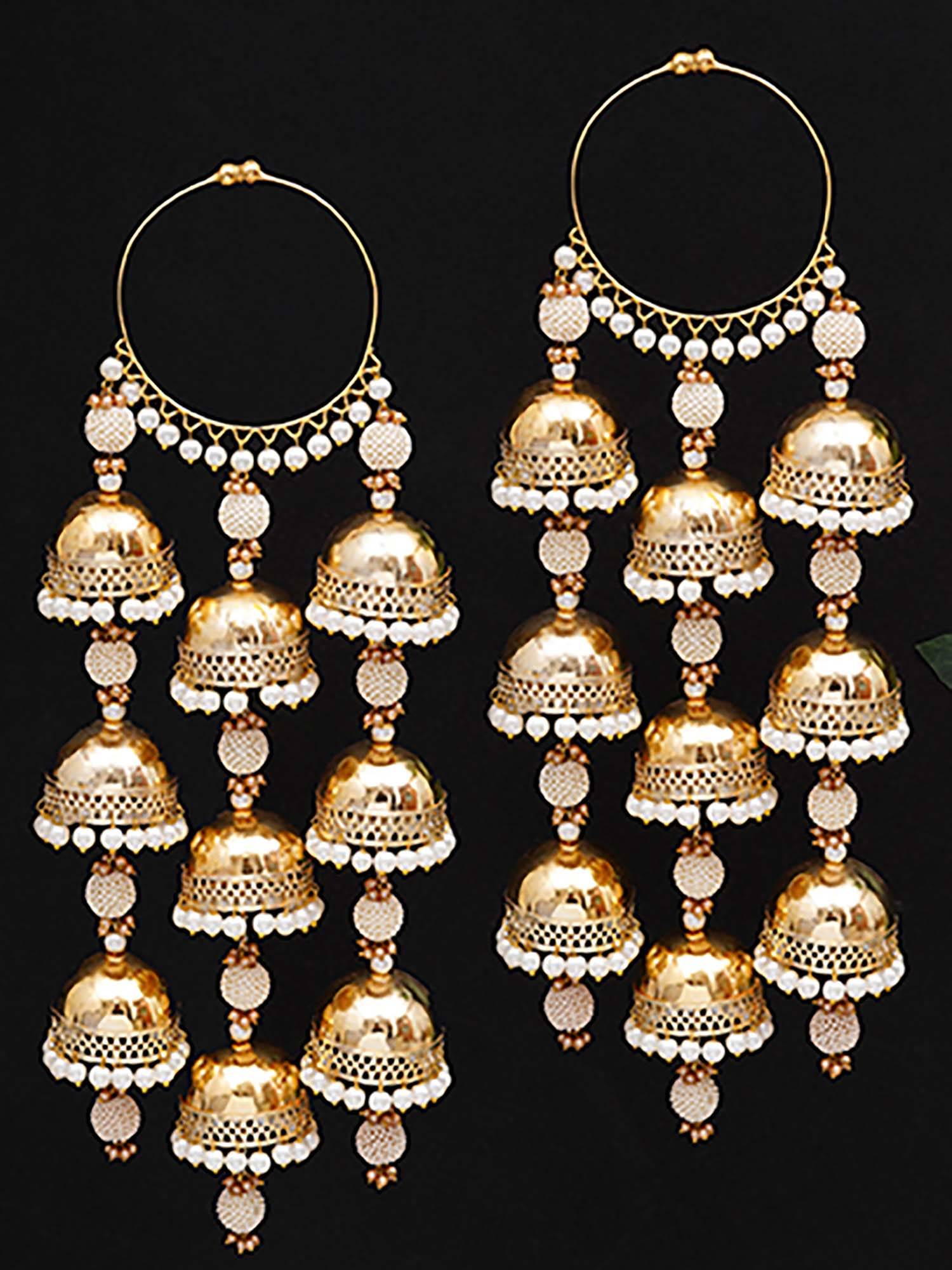 BeAbhika White Royal Pearl Dome Bangle Style Kaleeras (Pack Of 2)