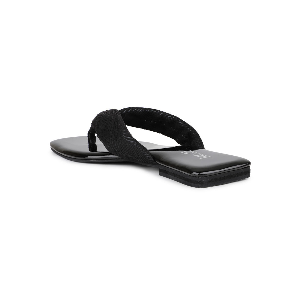 Buy Inc.5 Women Black Metallic Printed Knotted Open Toe Flats Online