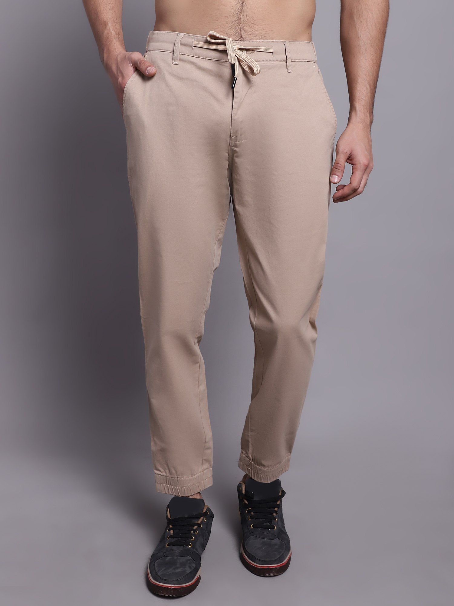 Gray khaki joggers discount