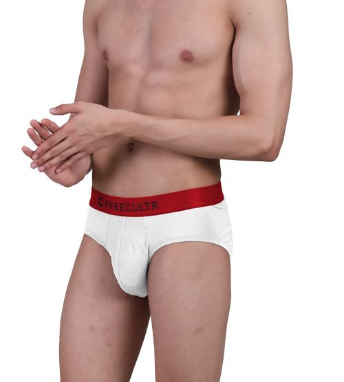 Buy FREECULTR Mens Underwear AntiBacterial Micromodal AntiChaffing Brief,  Pack of 2 - White Online
