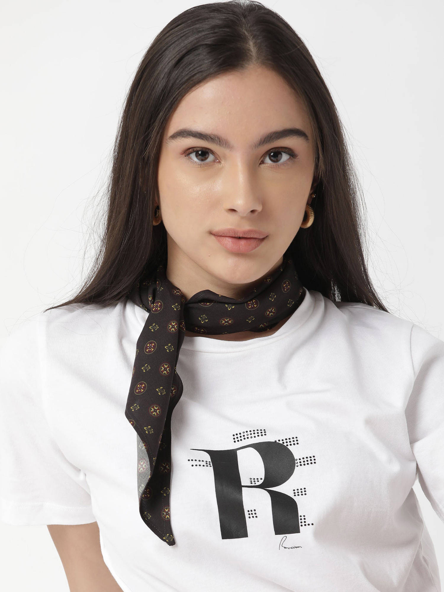 RAREISM Rhombus Shaped Print Contemporary Scarf