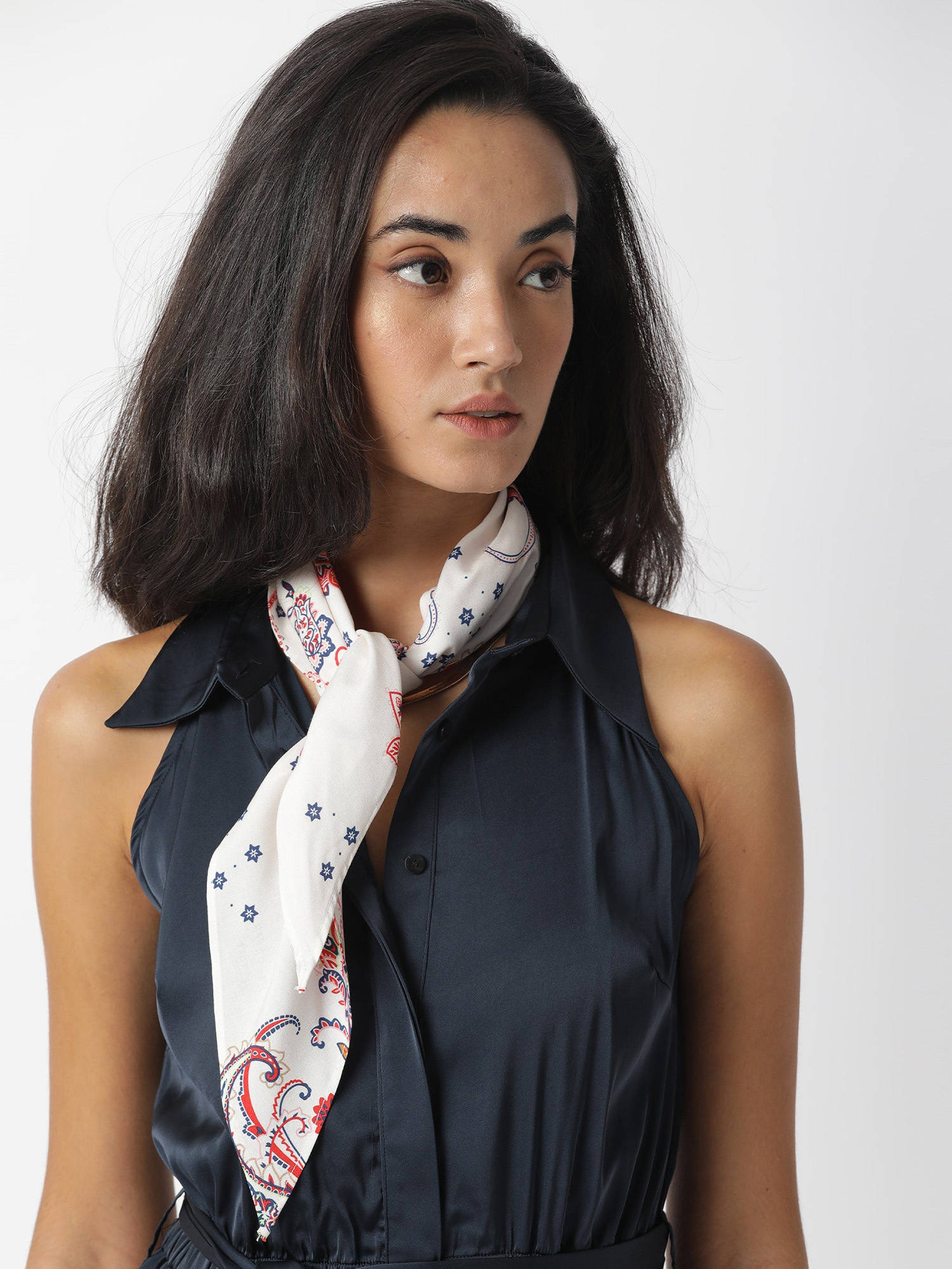 RAREISM Rhombus Shaped Print Contemporary Scarf