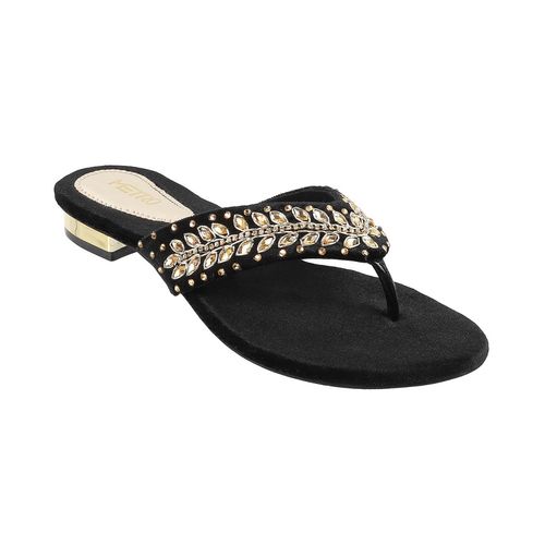 Metro Women Synthetic Black Flat Slippers (EURO 37)