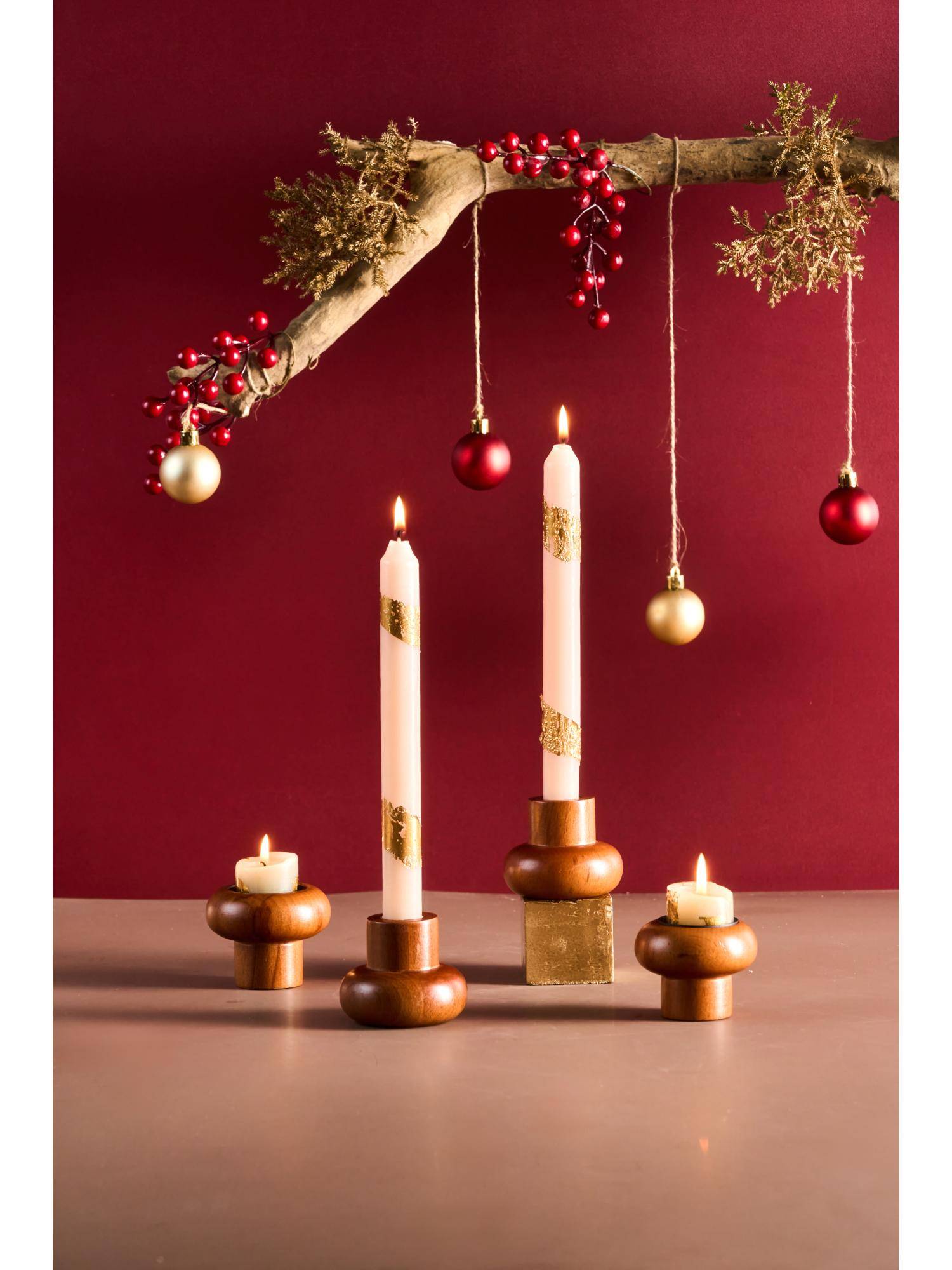 SG Home Two way Solid Wood Candle Holders (Set of 4)