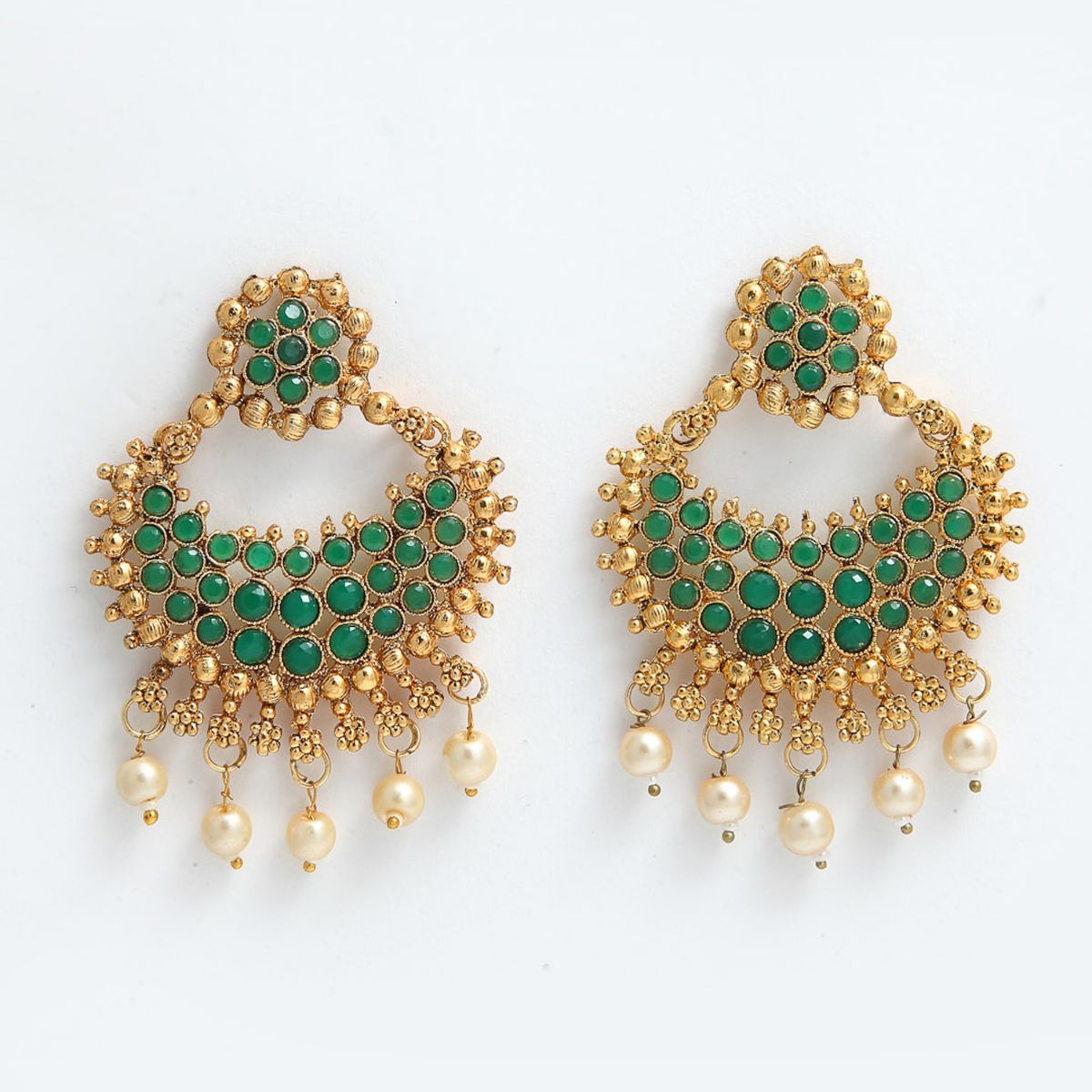 PANASH GoldPlated Green Stone Studded Beaded Choker Jewellery Set Buy