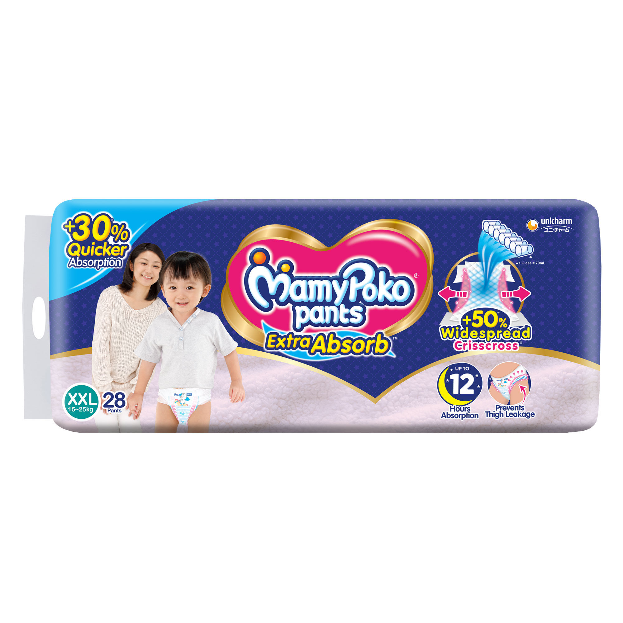 Buy MamyPoko Pants Extra Absorb Baby Diapers, Medium (M), 87 Count, 7-12 kg  Online at Low Prices in India - Amazon.in