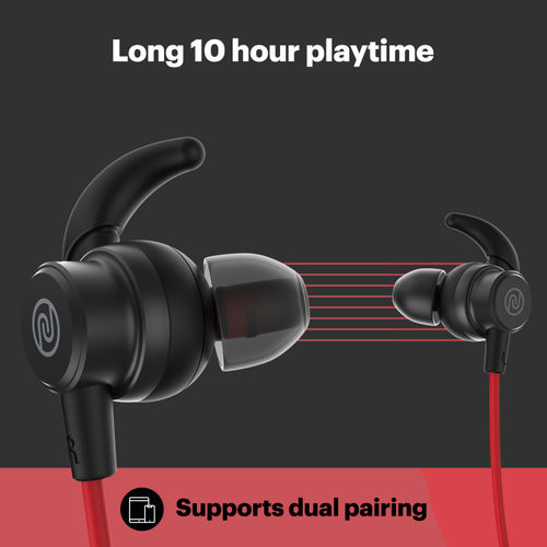 Noise Tune Active Bluetooth Wireless Neckband Earphones, 10 Hours Of  Playtime (Hot Red)