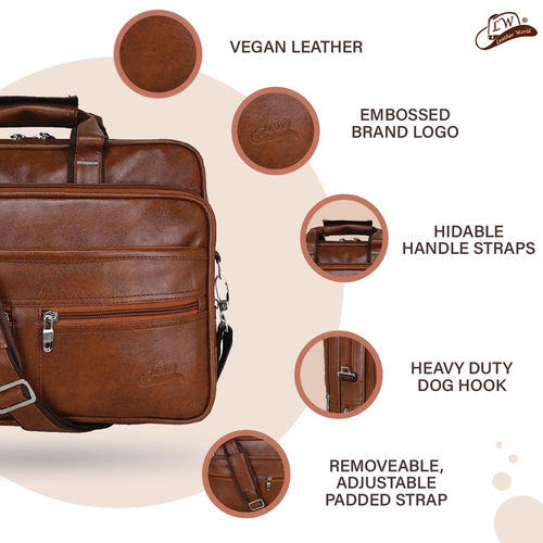 Buy Leather World Expandable Vegan Leather inch Laptop Bags