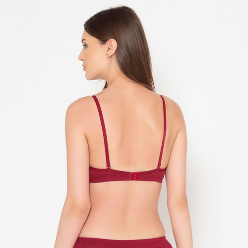 Buy Groversons Paris Beauty Non-Padded Seamless Everyday T-shirt Bra-Maroon  Online